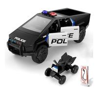MODVKVK Tesla Cybertruck 1:24 Model Car, Toy Car Police Cyber Truck with Light & Music, Pull-Back Function, Alloy Die-Cast, Ideal for Children 3 Years and Up & Collectors (Black)