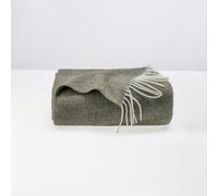 Moe Ridne Cashmere and Merino Wool Blanket, Large Pure Wool Throw in Olive Green 140 x 200 cm
