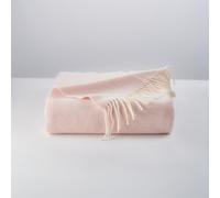 Moe Ridne Cashmere and Merino Wool Double bed Blanket Pink Blush | Large Sofa Throw 100% Wool | Oeko-Tex Standard 100 certified | 55x79” 140 X 200cm