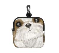 Moe Shih Tzu Dog Cute, Square Zipper Storage Bag, Neoprene Coin Purse, Small Wallets, Change Pouch, Change Purse
