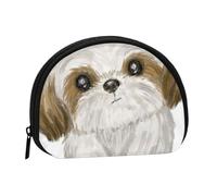 Moe Shih Tzu Dog Cute, Women's Storage Bag Shell Makeup Bag Small Coin Purse Shell Change Pouch