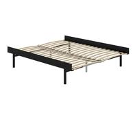 MOEBE - Extendable Bed With Slats 90-180 cm, Black - Black