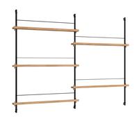 Moebe Magazine Shelving MS.115.2 Oak/ Black