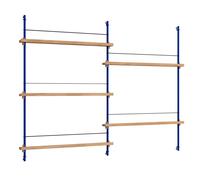 MOEBE - Magazine Shelf 123x162 cm, Oak/Deep Blue - Blue