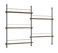 MOEBE - Magazine Shelf 123x162 cm, Smoked Oak/Black - Black