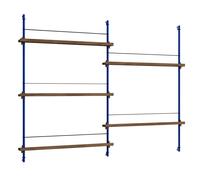 MOEBE - Magazine Shelf 123x162 cm, Smoked Oak/Deep Blue - Blue