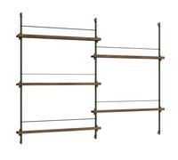 MOEBE - Magazine Shelf 123x162 cm, Smoked Oak/Green - Green