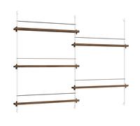 MOEBE - Magazine Shelf 123x162 cm, Smoked Oak/White - White