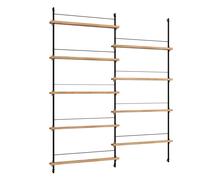 MOEBE - Magazine Shelf 162x188 cm, Oak/Black - Black