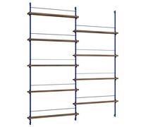 MOEBE - Magazine Shelf 162x188 cm, Oak/Deep Blue - Blue