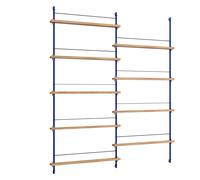 MOEBE - Magazine Shelf 162x188 cm, Oak/Deep Blue - Blue