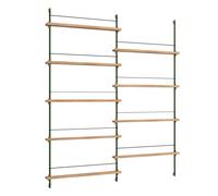 MOEBE - Magazine Shelf 162x188 cm, Oak/Green - Green