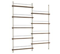 MOEBE - Magazine Shelf 162x188 cm, Oak/Warm Grey - Smoked Oak