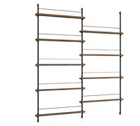 MOEBE - Magazine Shelf 162x188 cm, Smoked Oak/Black - Black