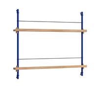 MOEBE - Magazine Shelf 73x85 cm, Oak/Deep Blue - Blue
