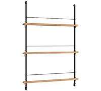 MOEBE - Magazine Shelf 85x123 cm, Oak/Black - Black