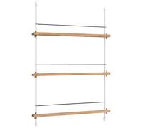 MOEBE - Magazine Shelf 85x123 cm, Oak/White - White