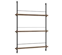 MOEBE - Magazine Shelf 85x123 cm, Smoked Oak/Black - Black