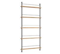 Moebe Magazine Shelving Bookcase High Oak/ Black