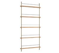 MOEBE - Magazine Shelf 85x188 cm, Oak/Warm Grey - Oak