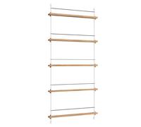 Moebe Magazine Shelving Bookcase High Oak/ White