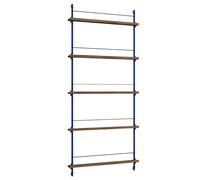 MOEBE - Magazine Shelf 85x188 cm, Smoked Oak/Deep Blue - Blue