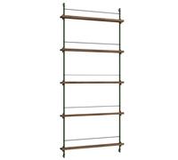 MOEBE - Magazine Shelf 85x188 cm, Smoked Oak/Green - Green