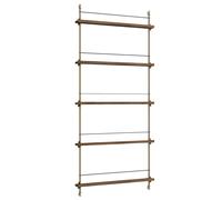 MOEBE - Magazine Shelf 85x188 cm, Smoked Oak/Warm Grey - Smoked Oak