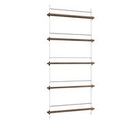 MOEBE - Magazine Shelf 85x188 cm, Smoked Oak/White - White