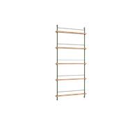 Moebe Magazine Shelving Bookcase High Oak/Pine Green