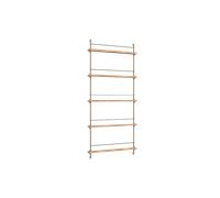 Moebe Magazine Shelving Bookcase High Oak/Warm Grey