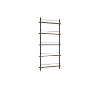 MOEBE - Magazine Shelf 85x188 cm, Smoked Oak/Black - Black