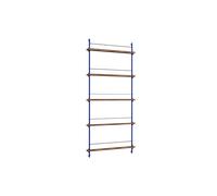 Moebe Magazine Shelving Bookcase High Smoked Oak/Deep Blue