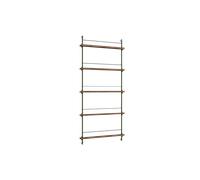 Moebe Magazine Shelving Bookcase High Smoked Oak/Pine Green