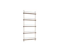 MOEBE - Magazine Shelf 85x188 cm, Smoked Oak/Warm Grey - Smoked Oak