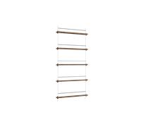 Moebe Magazine Shelving Bookcase High Smoked Oak/ White