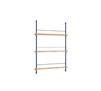Moebe Magazine Shelving Bookcase Medium Oak/Deep Blue