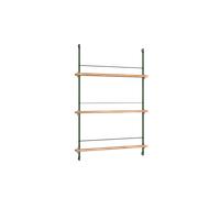 Moebe Magazine Shelving Bookcase Medium Oak/Pine Green