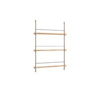 Moebe Magazine Shelving Bookcase Medium Oak/Warm Grey