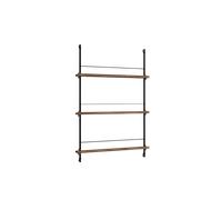 Moebe Magazine Shelving Bookcase Medium Smoked Oak/ Black