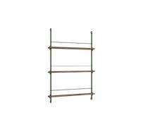Moebe Magazine Shelving Bookcase Medium Smoked Oak/Pine Green