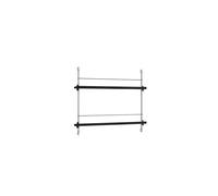 Moebe Magazine Shelving Bookcase Small Black/Stainless Steel