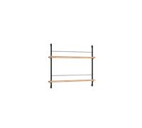 Moebe Magazine Shelving Bookcase Small Oak/ Black