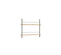 Moebe Magazine Shelving Bookcase Small Oak/Pine Green