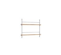 Moebe Magazine Shelving Bookcase Small Oak/Stainless Steel
