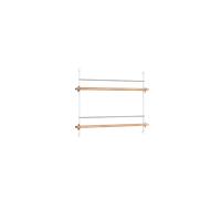 Moebe Magazine Shelving Bookcase Small Oak/ White