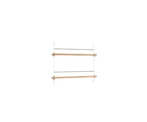 Moebe Magazine Shelving Bookcase Small Oak/ White