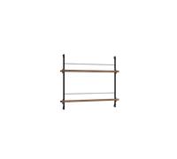 Moebe Magazine Shelving Bookcase Small Smoked Oak/ Black