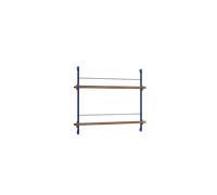 Moebe Magazine Shelving Bookcase Small Smoked Oak/Deep Blue