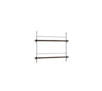 Moebe Magazine Shelving Bookcase Small Smoked Oak/Stainless Steel